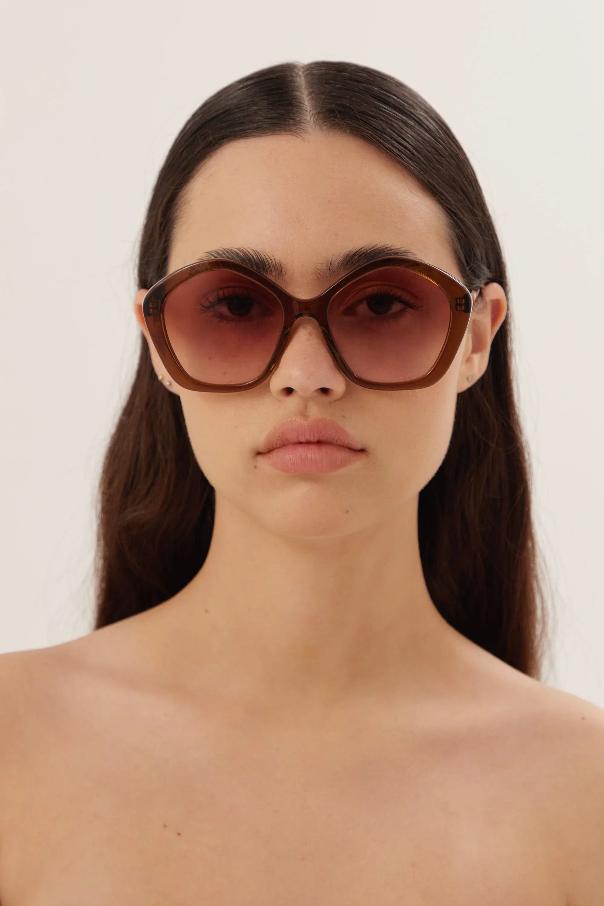 Chloé brown pentagon sunglasses