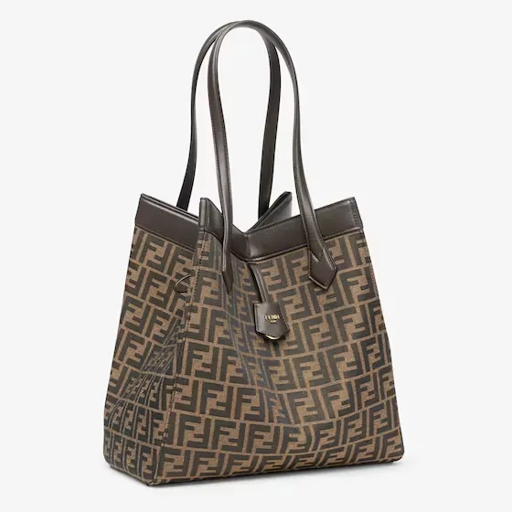 Fendi Origami Large Brown FF jacquard fabric bag that can be transformed