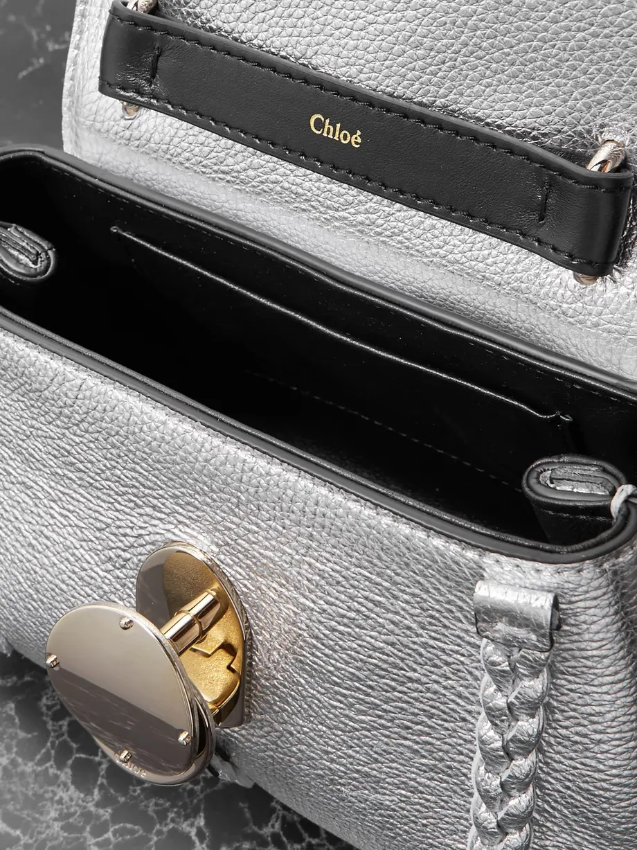 Penelope braided metallic textured-leather shoulder bag