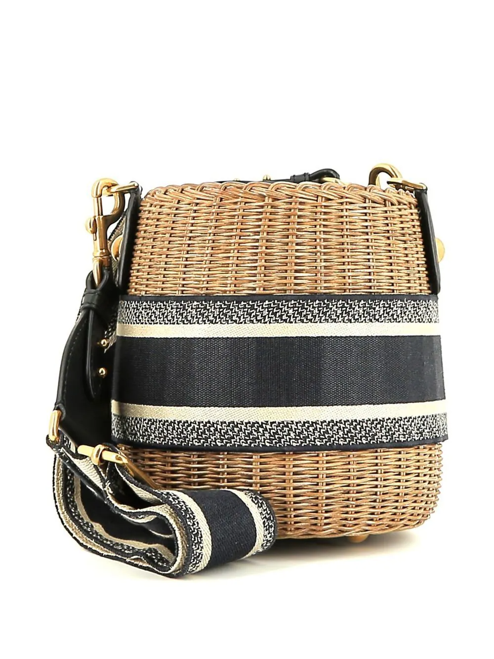 wicker Dior bucket shoulder bag