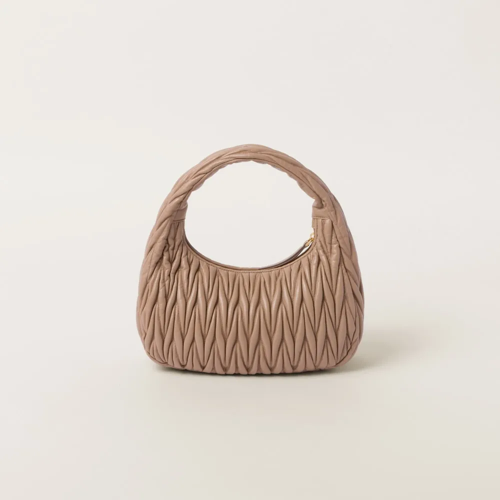 Wander matelassé nappa leather hobo bag 24cm