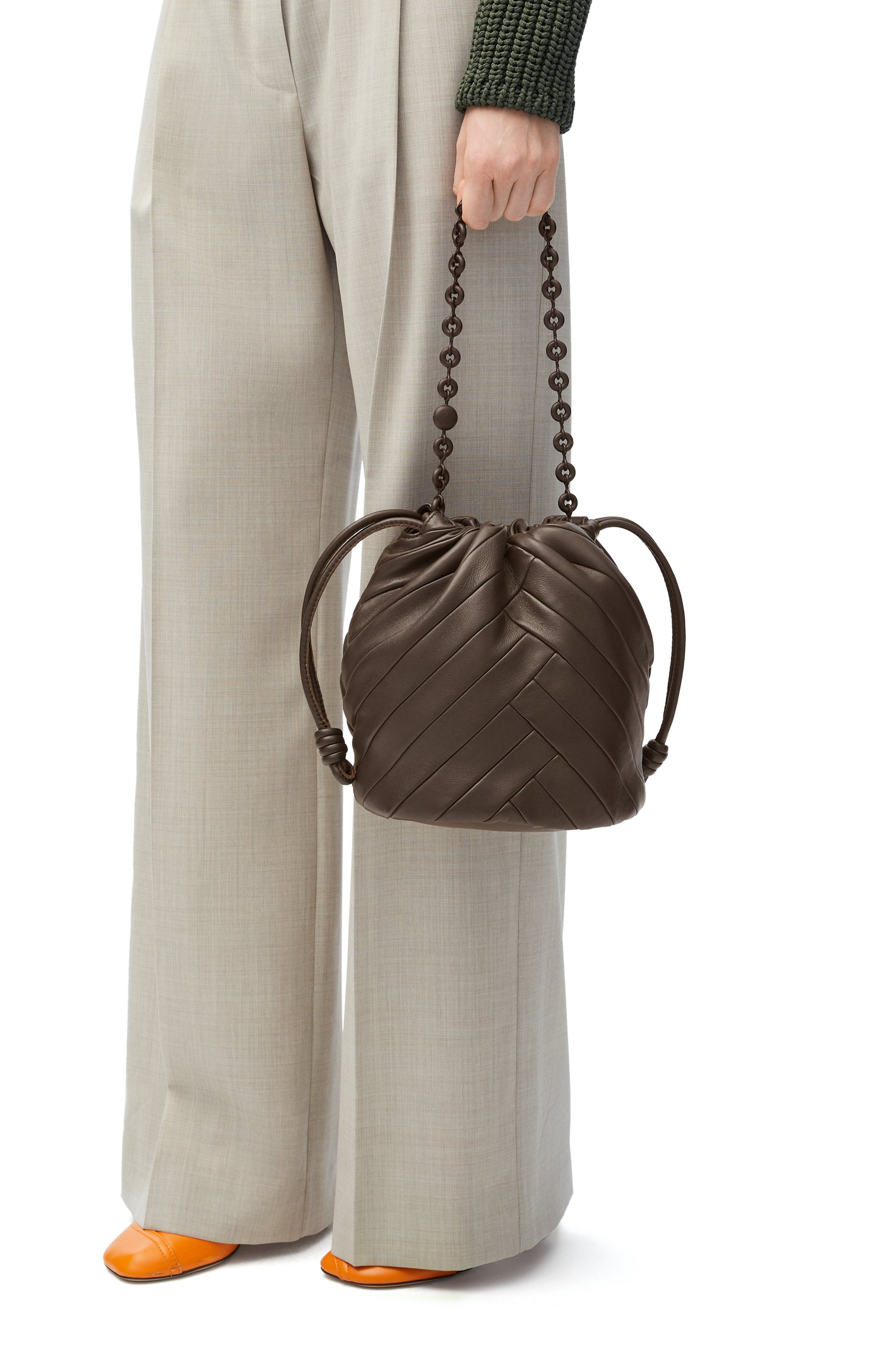 Flamenco Purse Bucket bag in mellow nappa lambskin