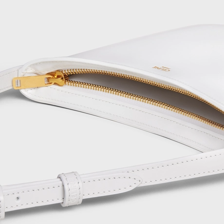 MEDIUM CELINE CROQUE BAG IN SHINY CALFSKIN ARCTIC WHITE