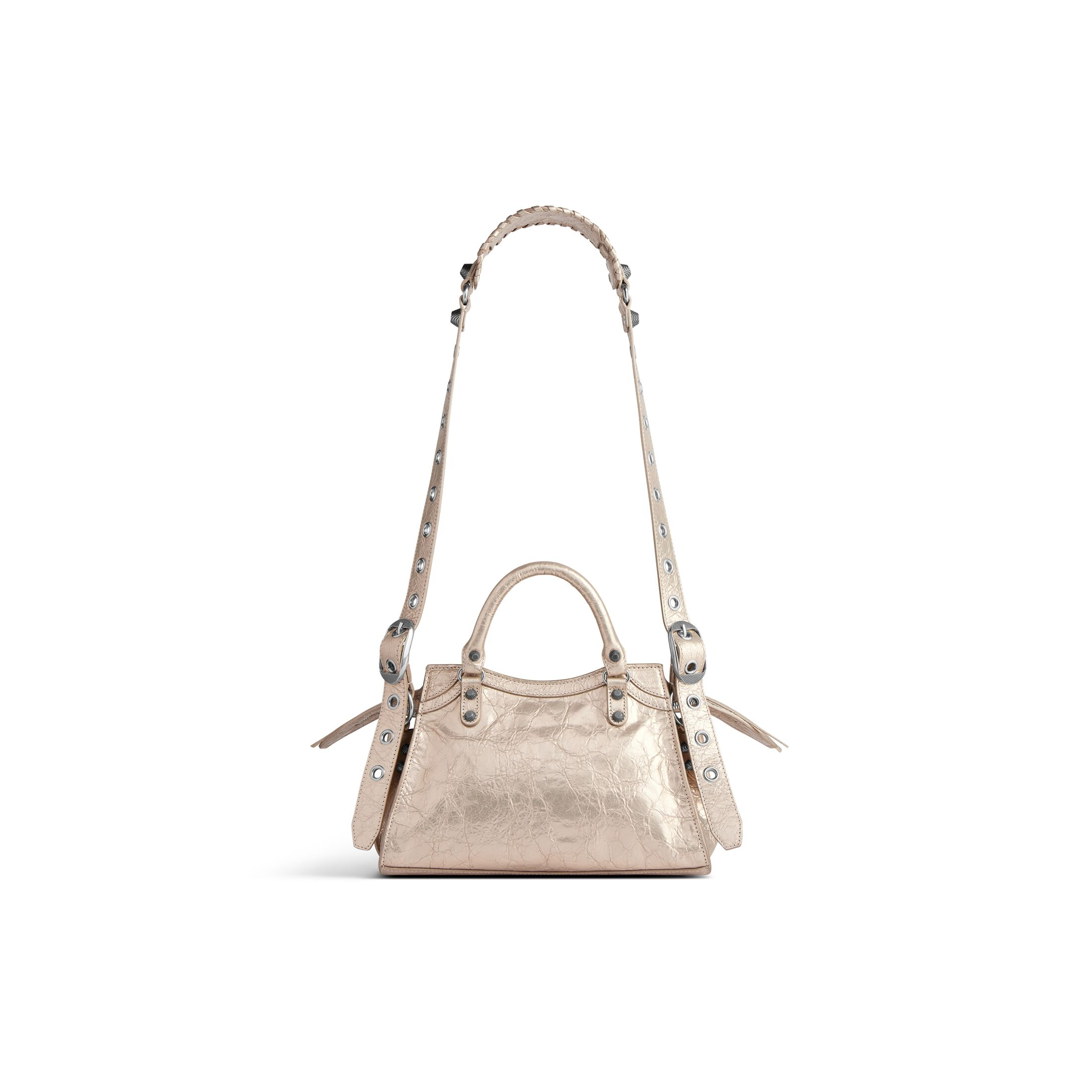 WOMEN'S NEO CAGOLE XS HANDBAG METALLIZED IN BEIGE