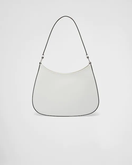 Prada Cleo brushed leather shoulder bag - White/Black