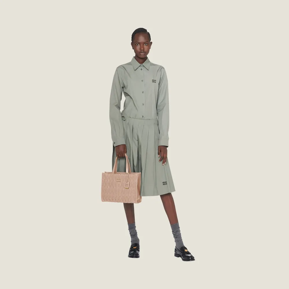 Matelassé nappa leather tote 30cm