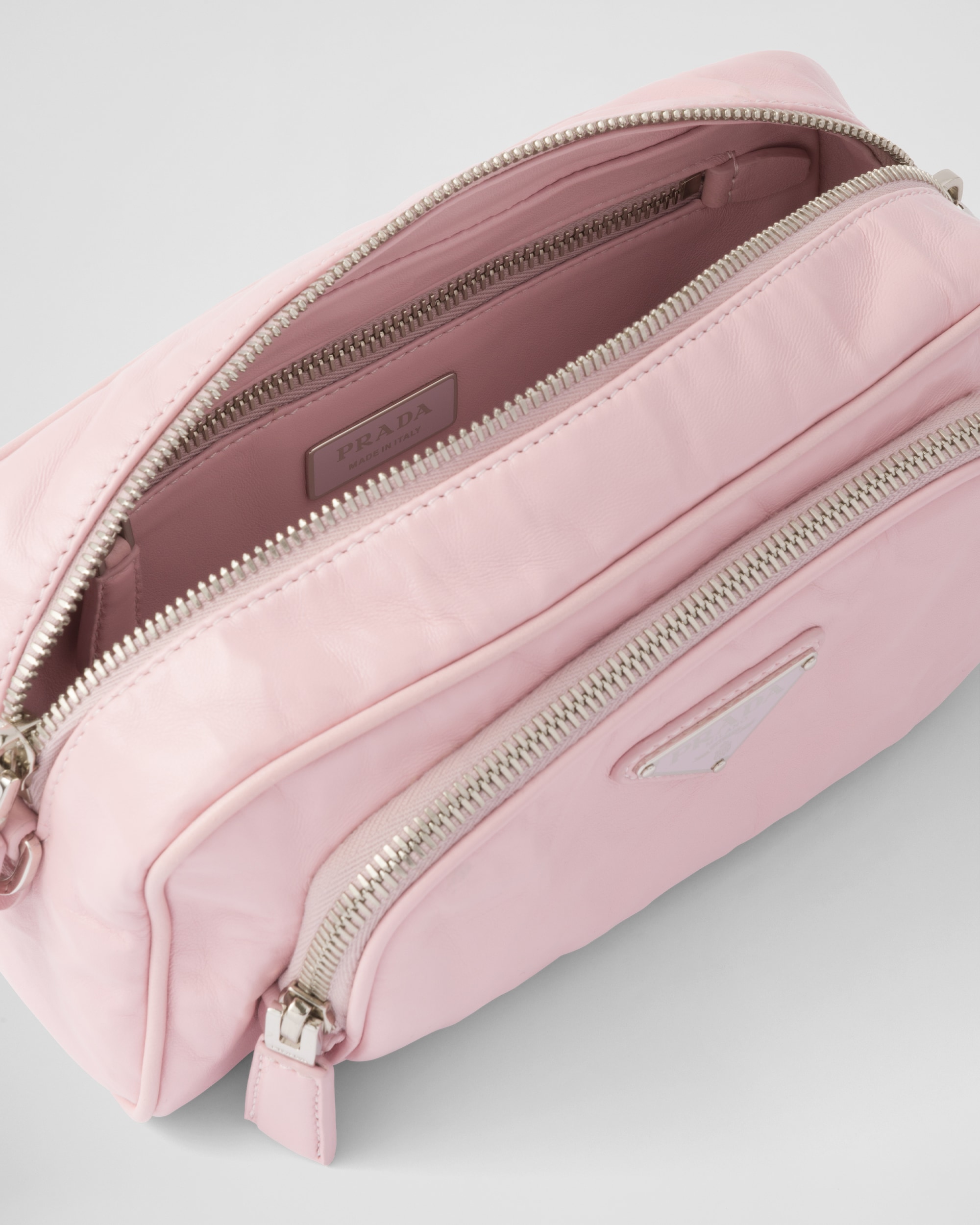 Prada Nappa antique leather multi-pocket shoulder bag - Alabaster Pink