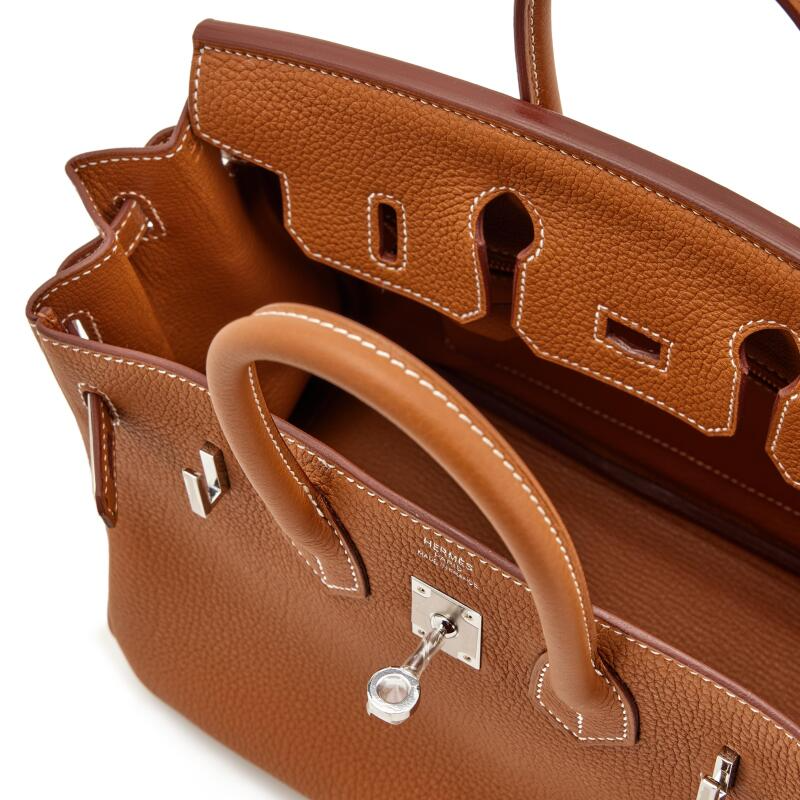 Gold Togo Birkin 25 Palladium Hardware