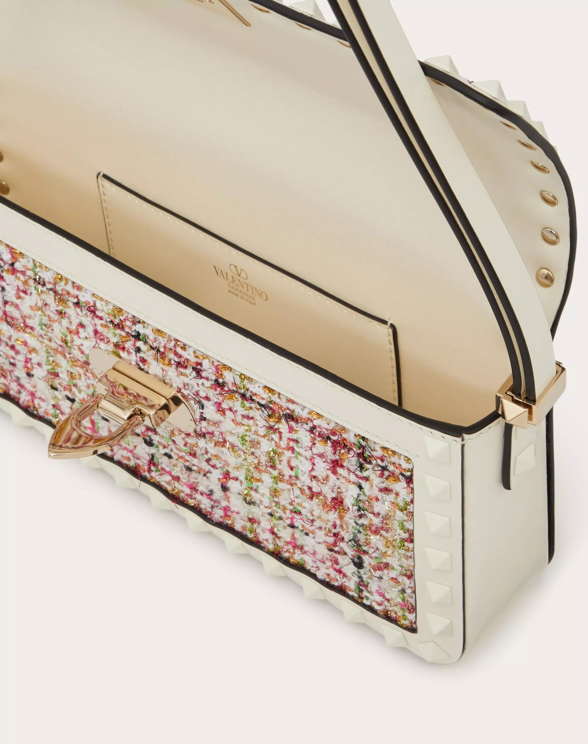 ROCKSTUD23 E/W TWEED SHOULDER BAG