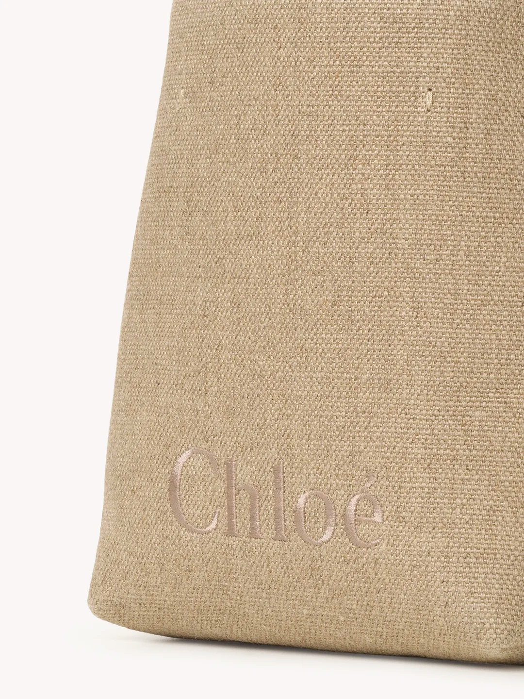 MICRO CHLOÉ SENSE TOTE BAG IN LINEN