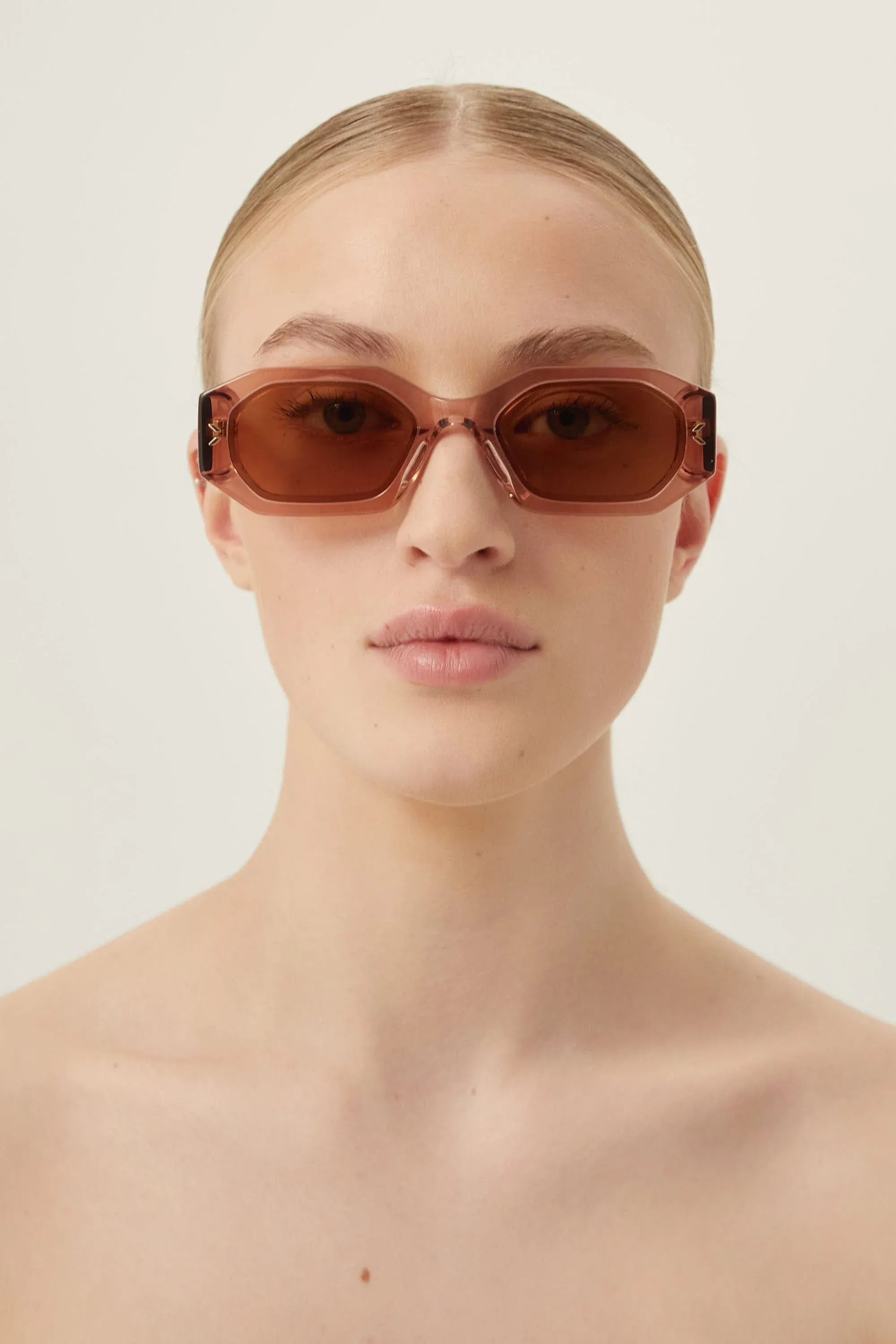 MCQ pink bold geometric sunglasses