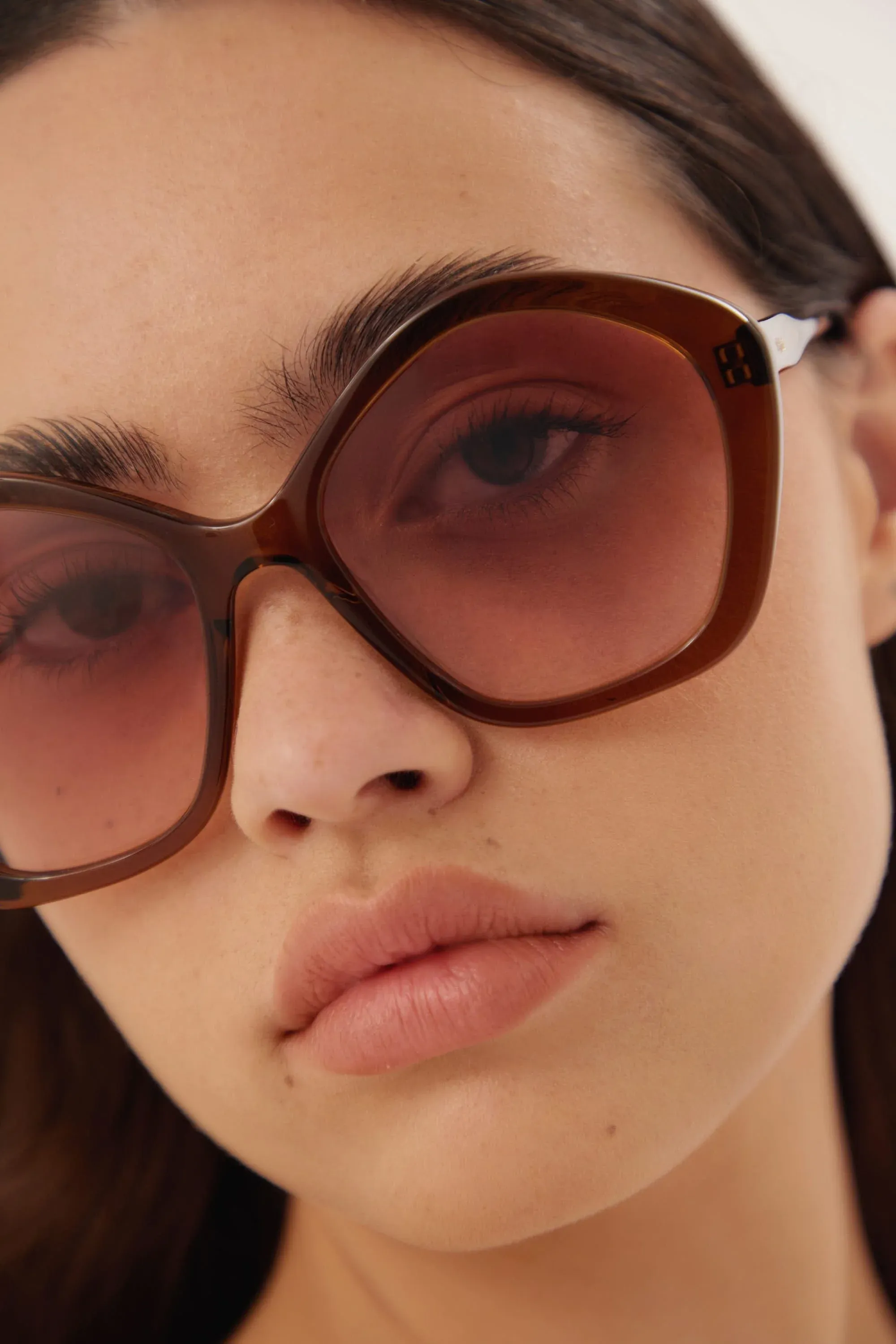 Chloé brown pentagon sunglasses