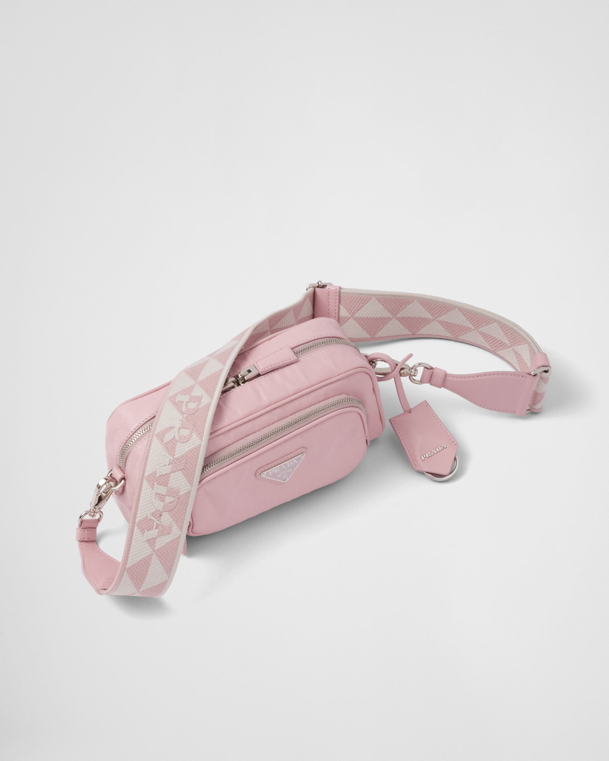 Prada Nappa antique leather multi-pocket shoulder bag - Alabaster Pink