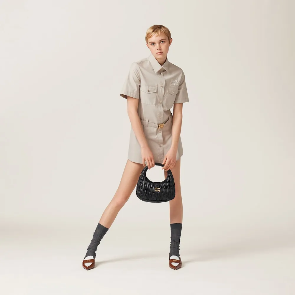 Wander matelassé nappa leather hobo bag 18cm