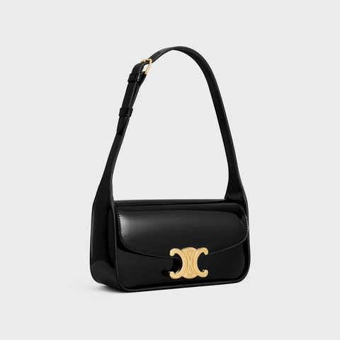 SHOULDER BAG TERENCE IN PATENT CALFSKIN BLACK