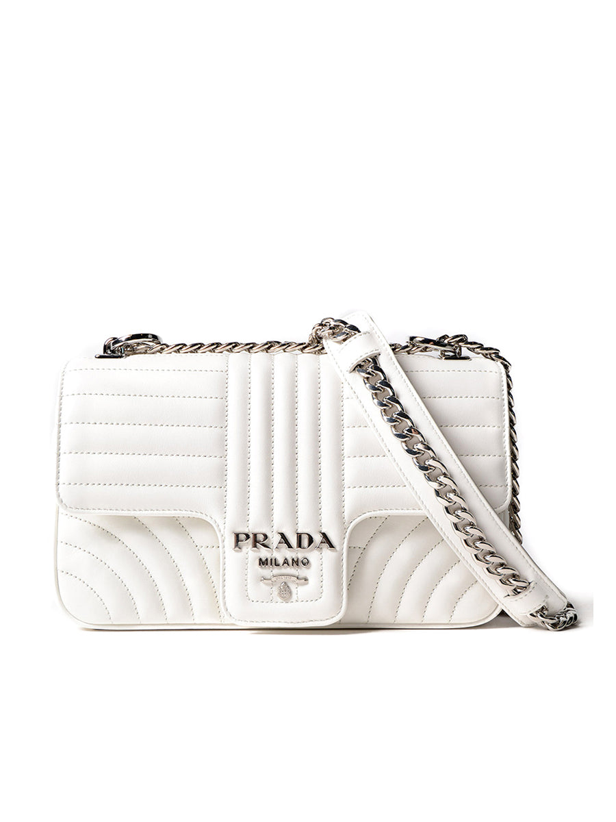 Prada Medium Diagramme Bag in White