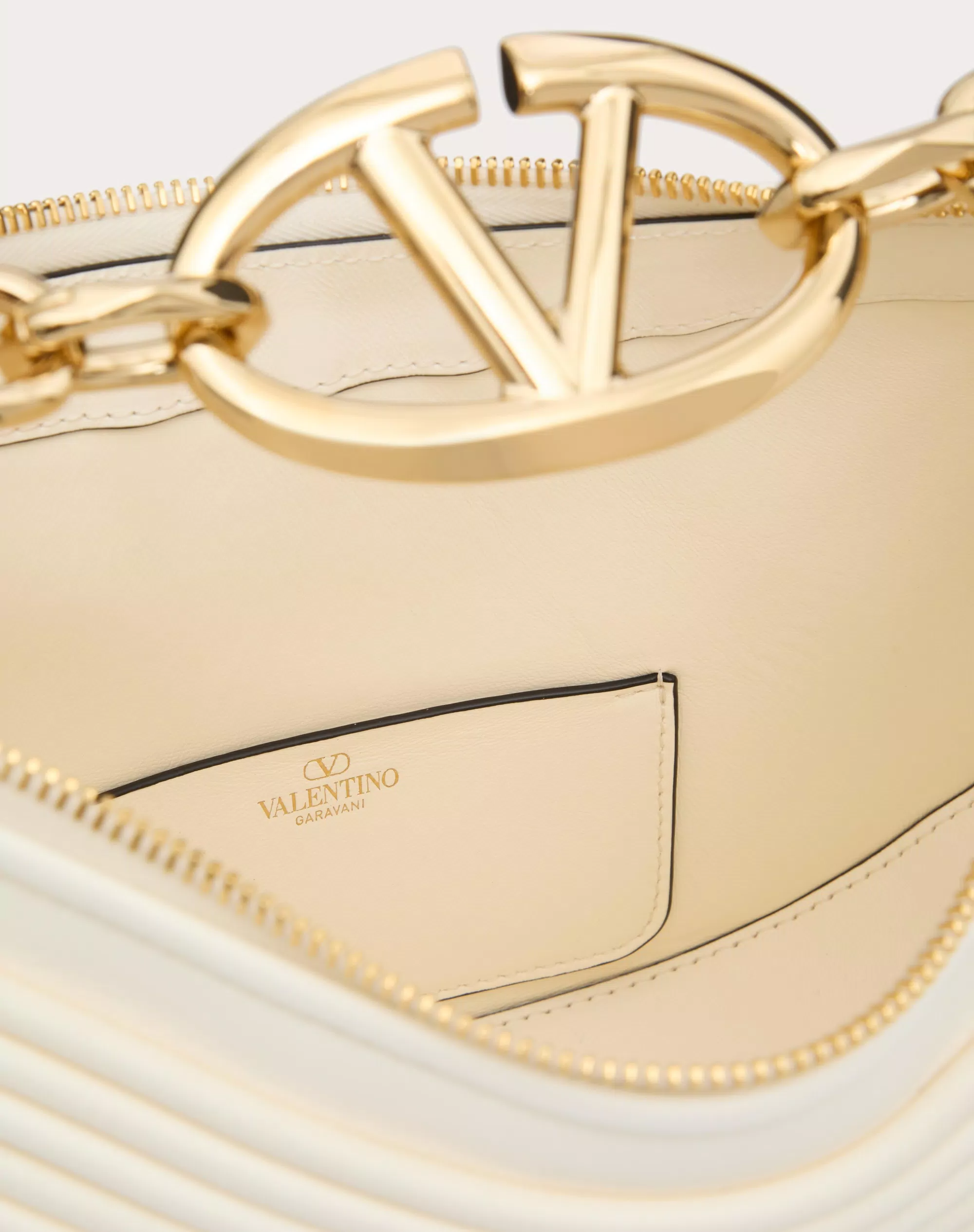 SMALL VLOGO MOON HOBO BAG IN NAPPA LEATHER WITH CHAIN