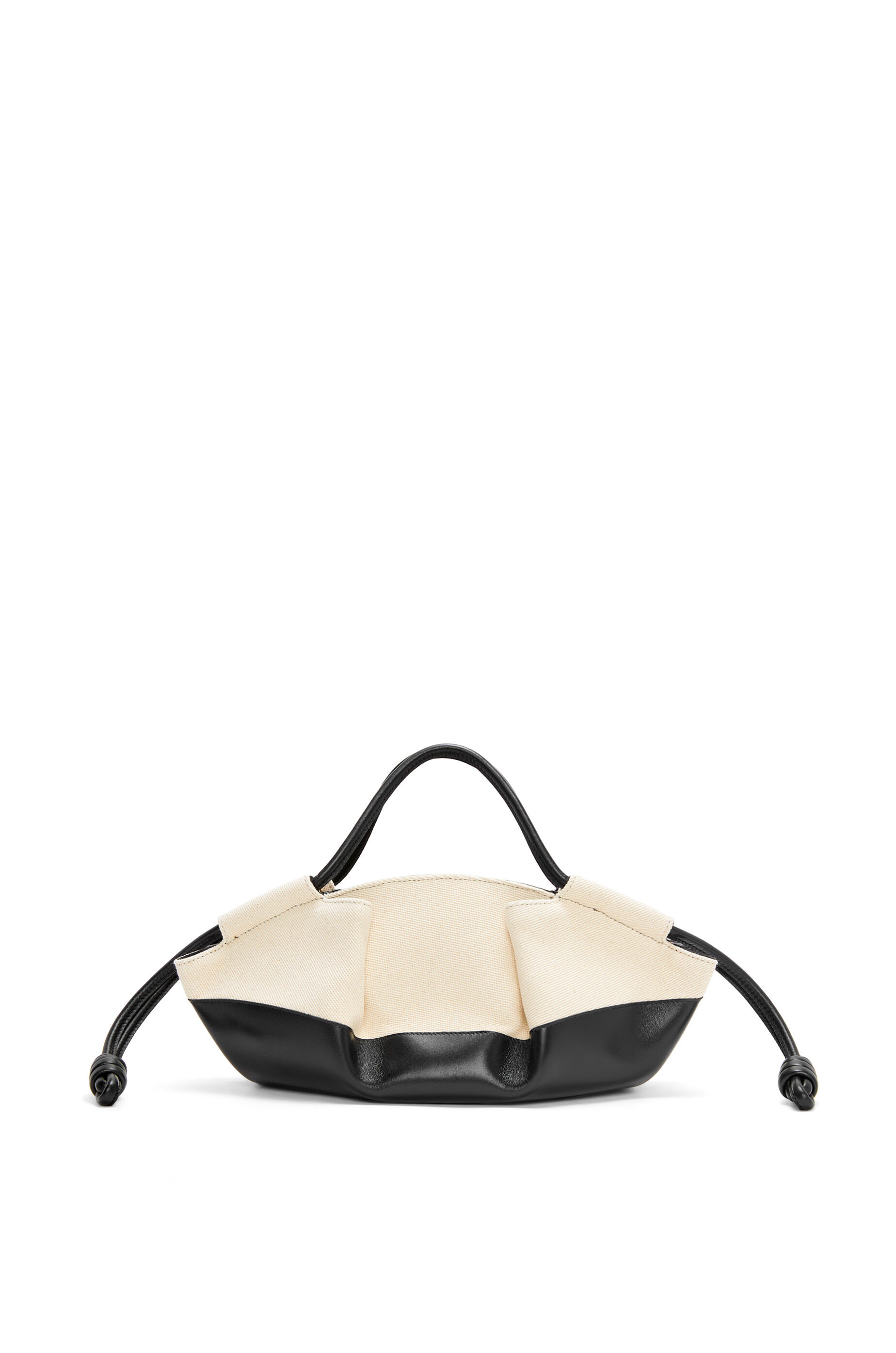 Small Paseo bag in shiny nappa calfskin and canvas