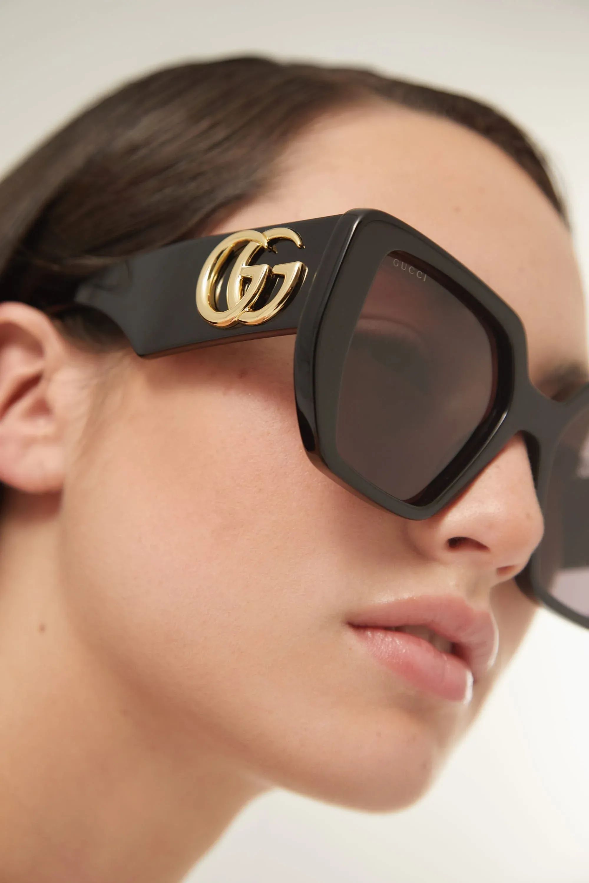 Gucci GG0956S oversized black sunglasses with maxi logo