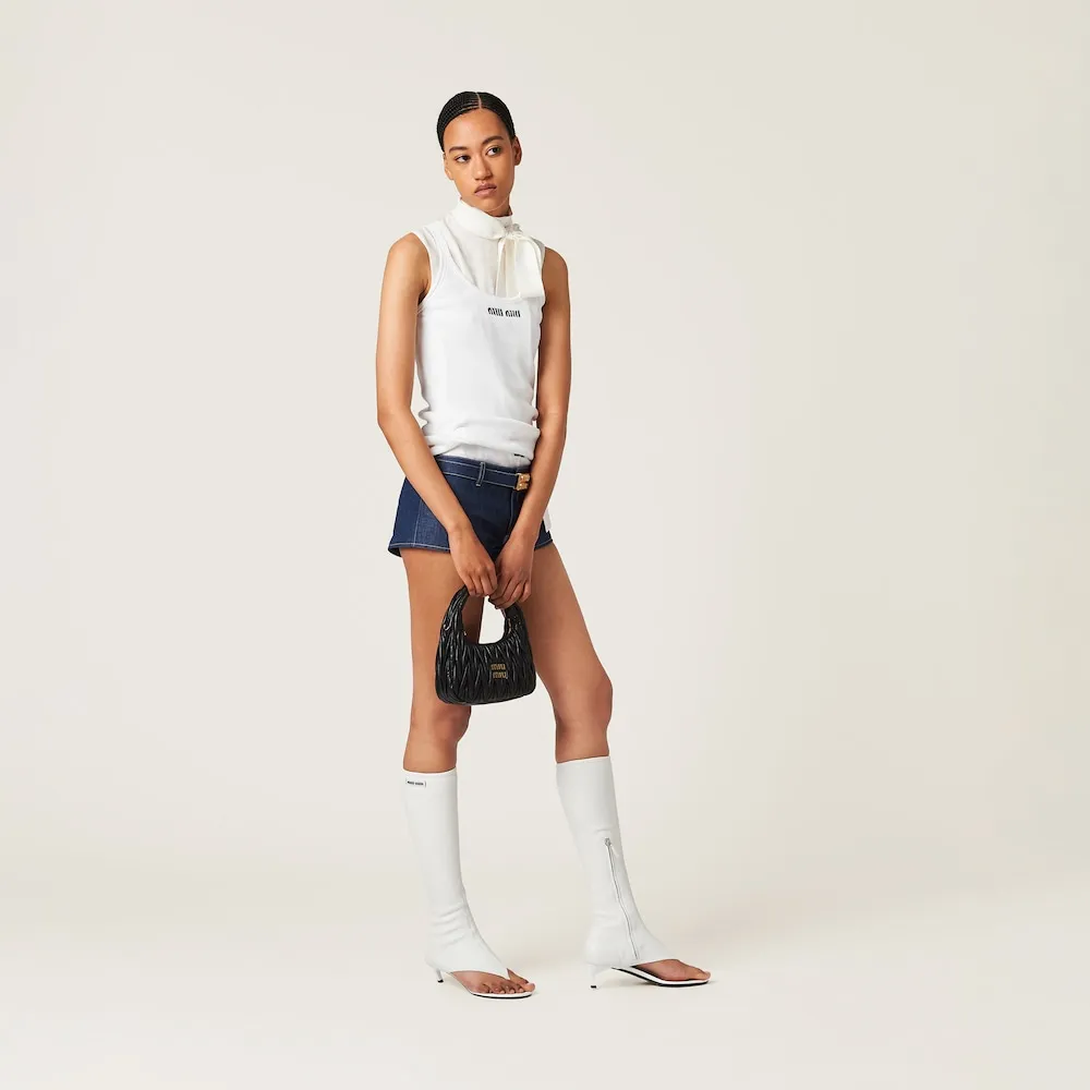 Wander matelassé nappa leather mini hobo bag