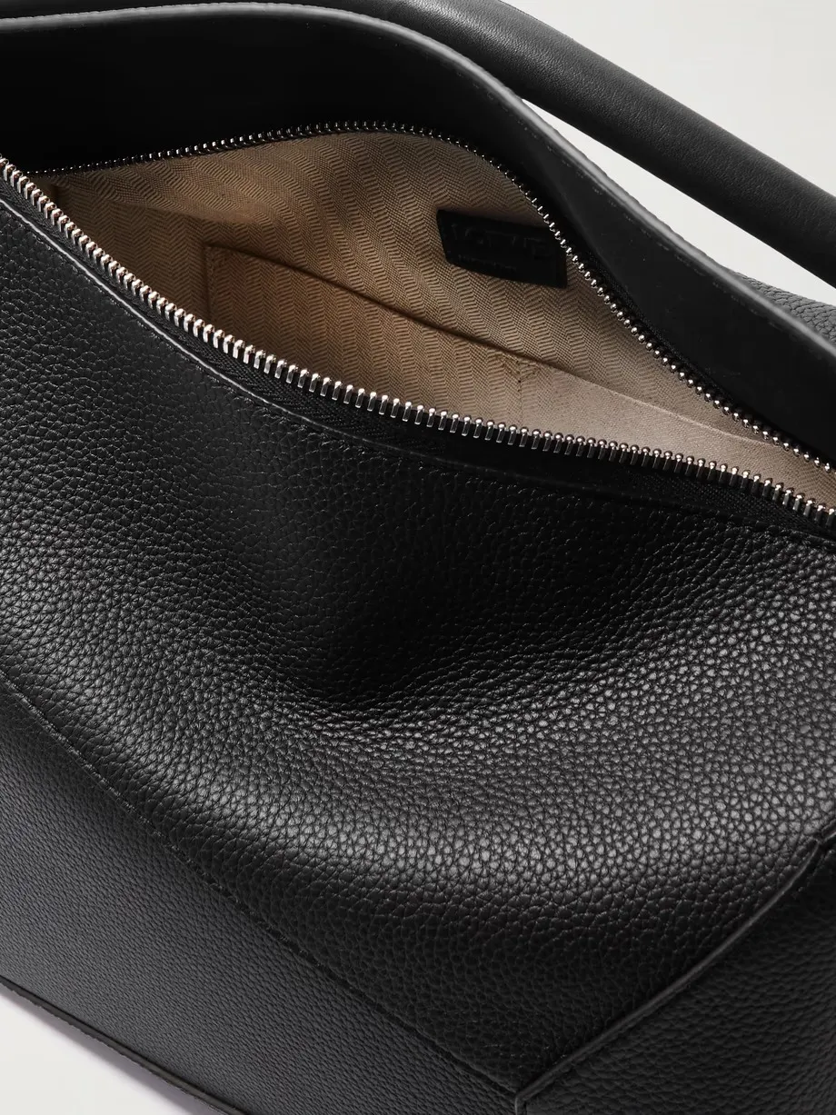 Puzzle Edge large textured-leather messenger bag