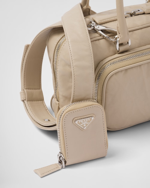 Prada Antique nappa leather multi-pocket top-handle bag - Desert Beige