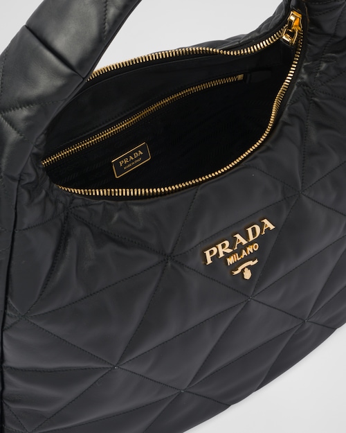 Prada Large, topstitched nappa-leather bag