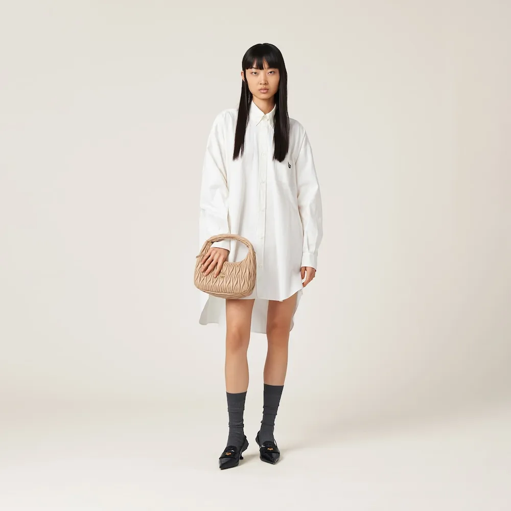 Wander matelassé nappa leather hobo bag 18cm