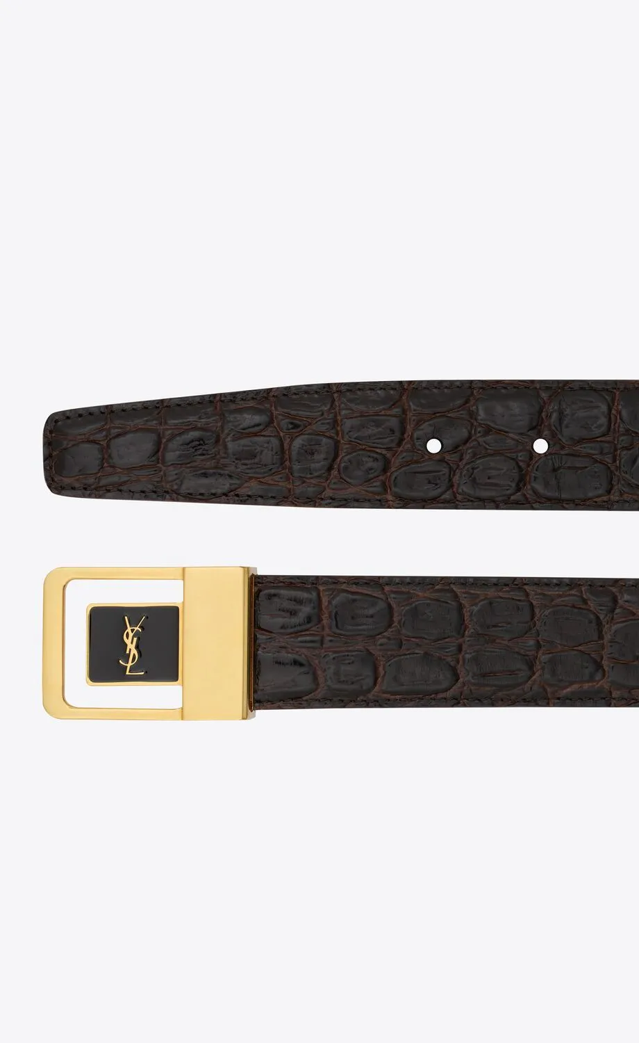 LA 66 BUCKLE BELT IN CROCODILE-EMBOSSED LEATHER