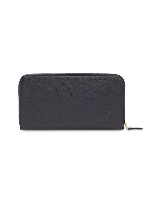 Prada Zipped Continental Wallet in Black