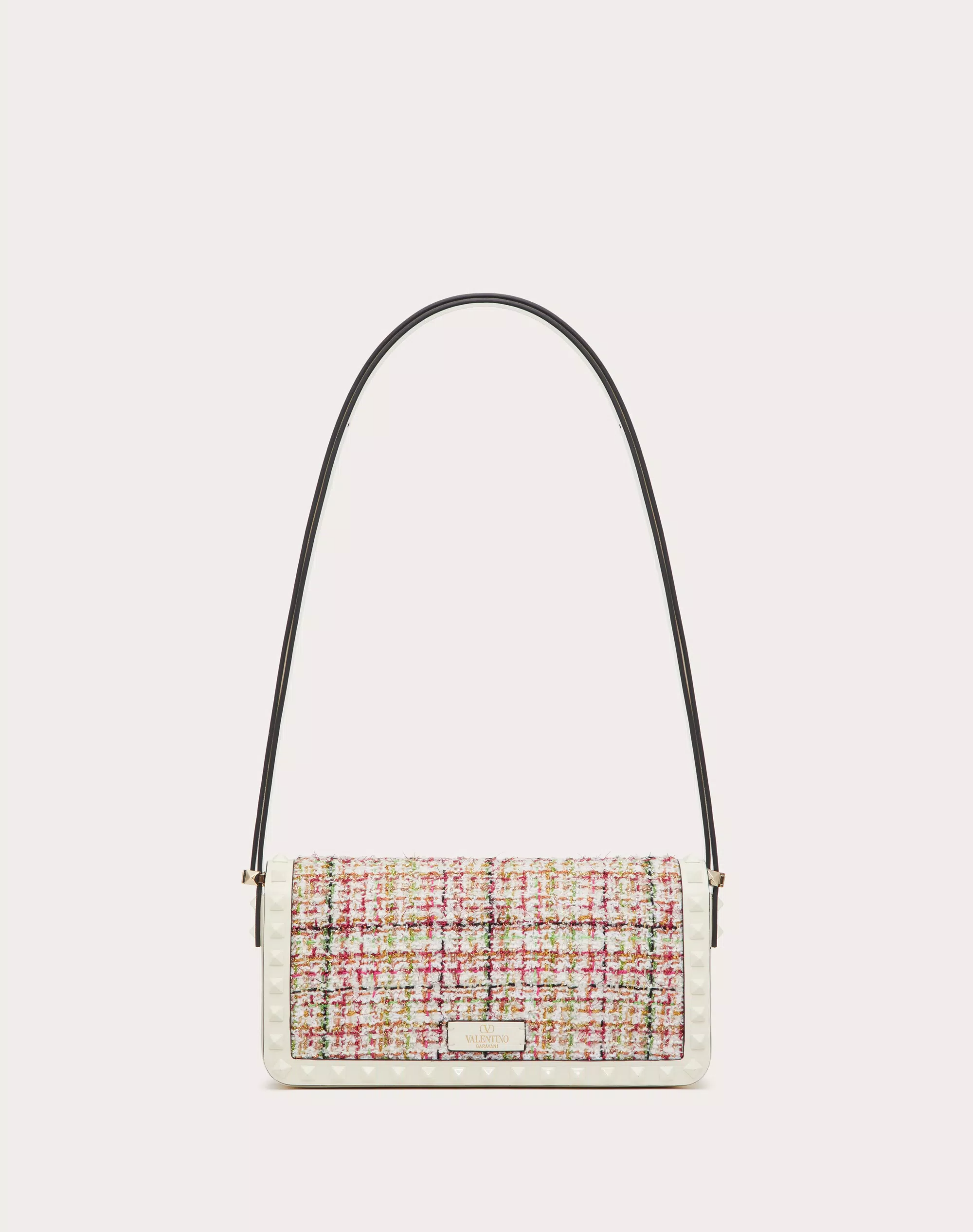 ROCKSTUD23 E/W TWEED SHOULDER BAG