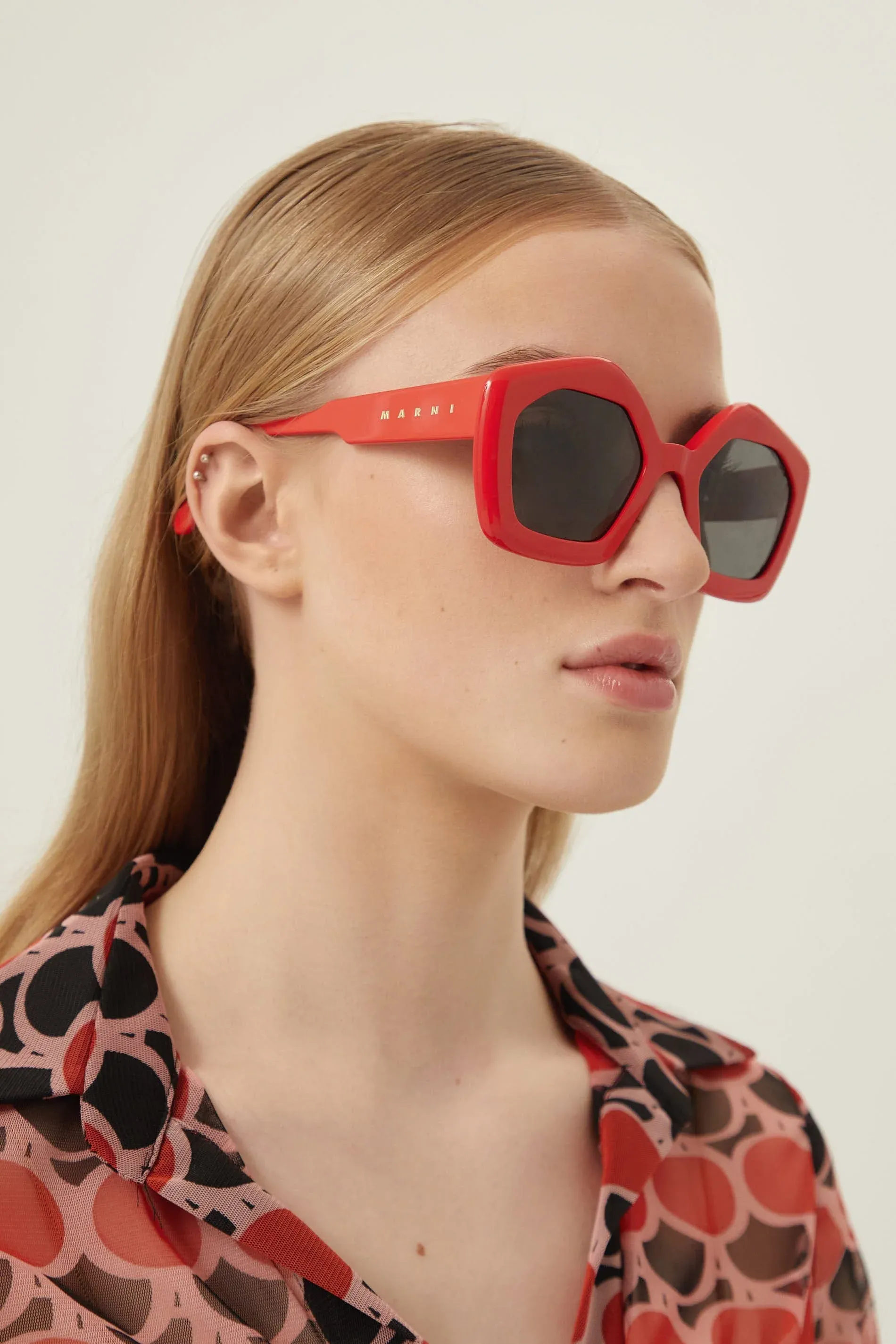 Marni hexagonal red sunglasses