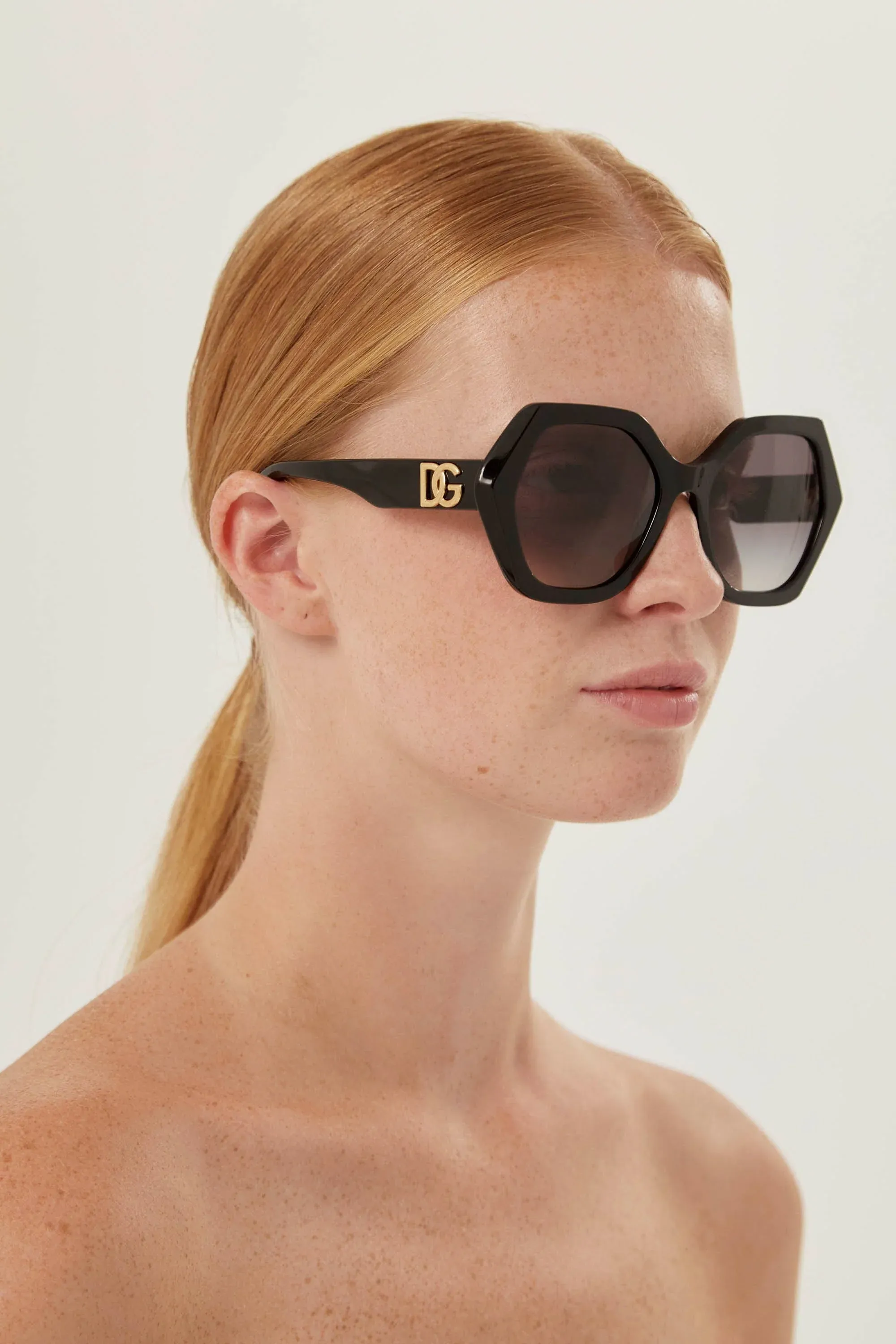 Dolce&Gabbana hexagonal black sunglasses