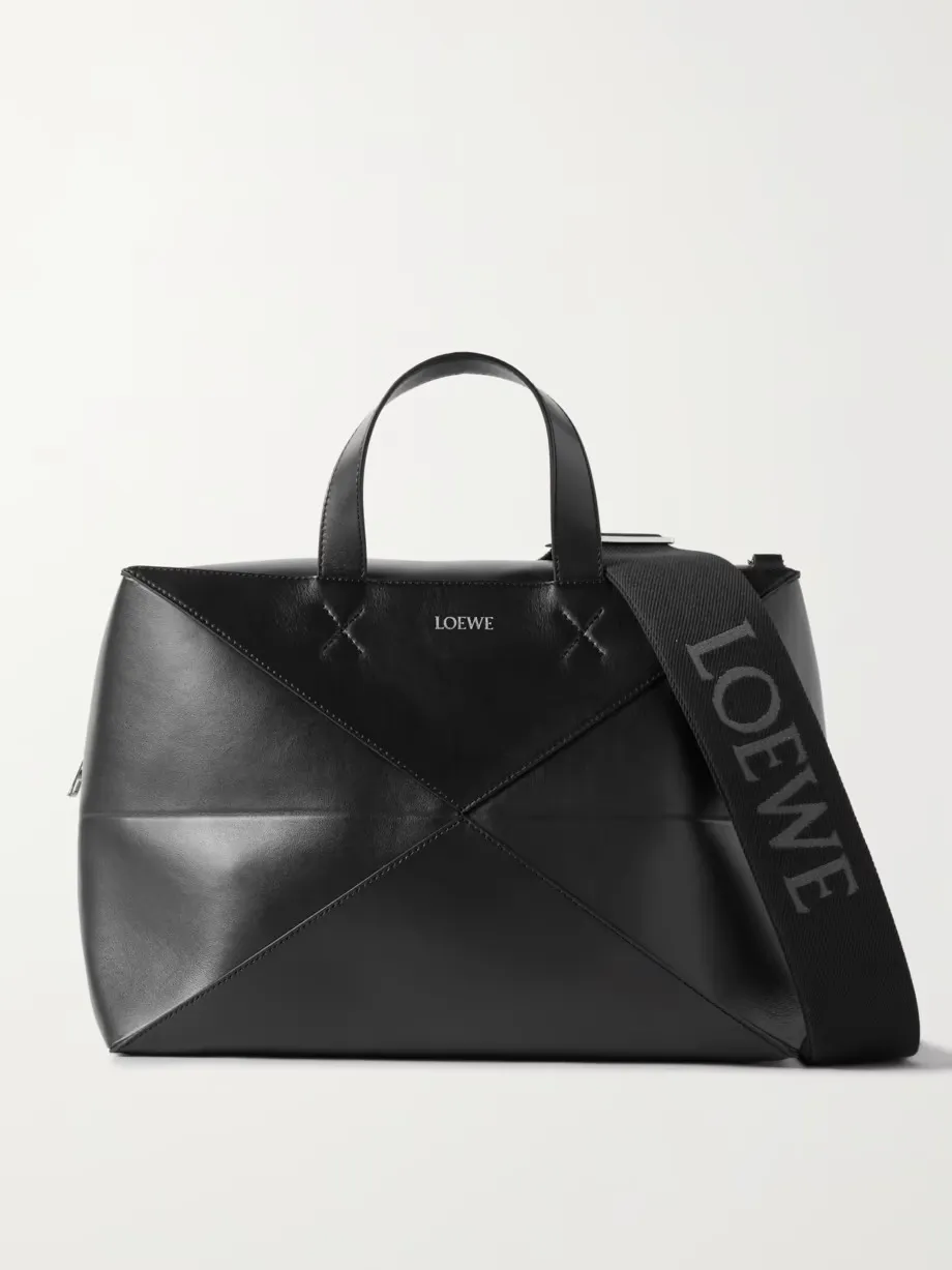 Puzzle Fold large convertible leather weekend bag