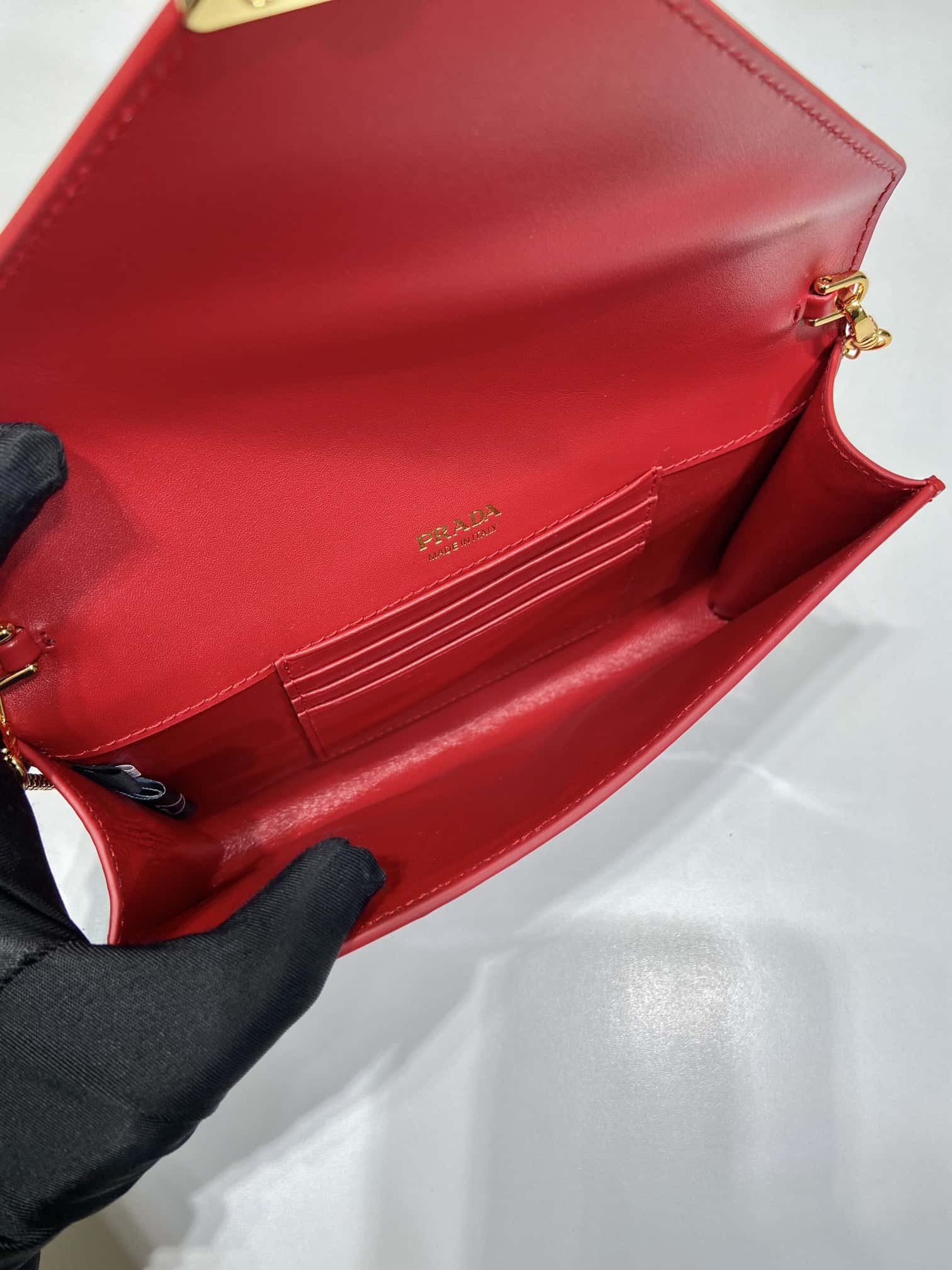 PRADA   patent leather envelope