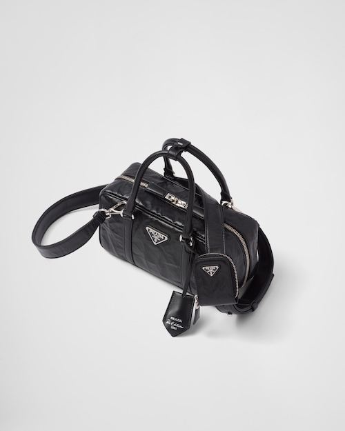 Prada Small antique nappa leather top handle bag - Black