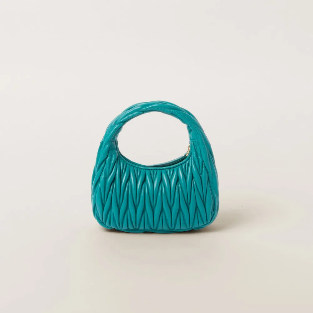 Wander matelassé nappa leather mini hobo bag