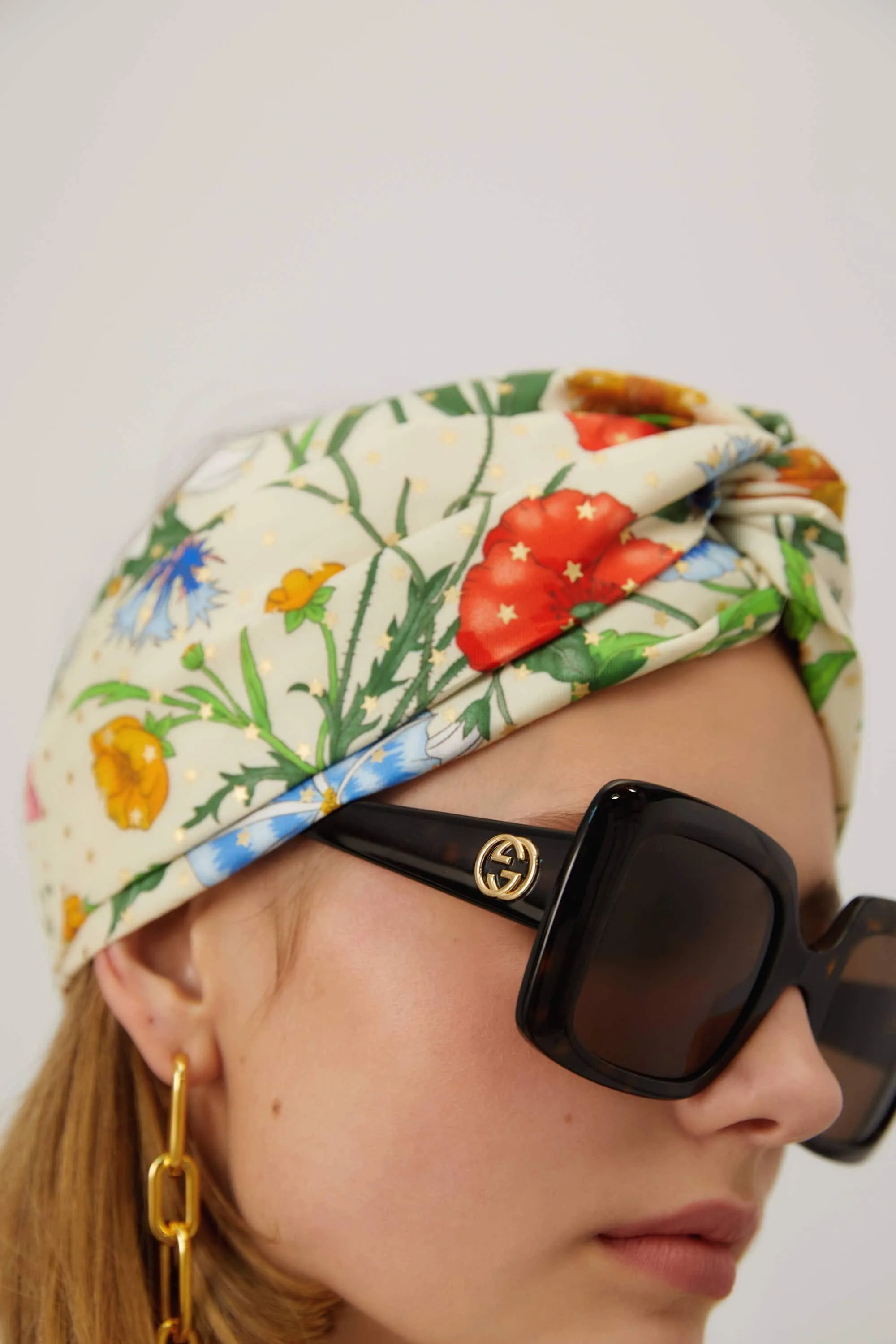 Gucci squared havana acetate sunglasses