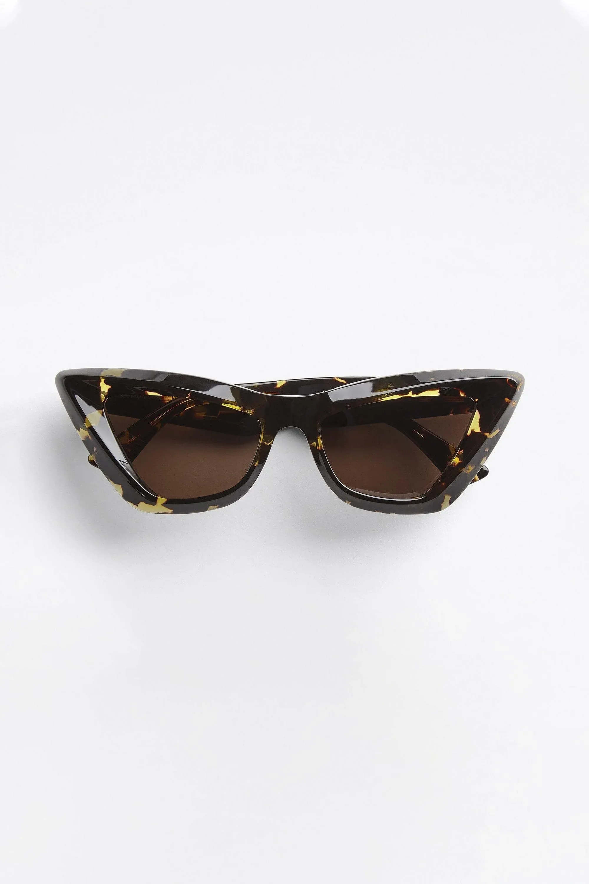 Bottega Veneta sculptured cat-eye edgy havana sunglasses