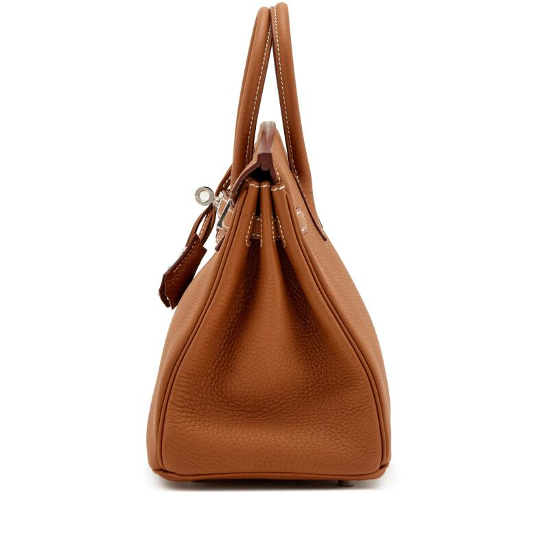 Gold Togo Birkin 25 Palladium Hardware