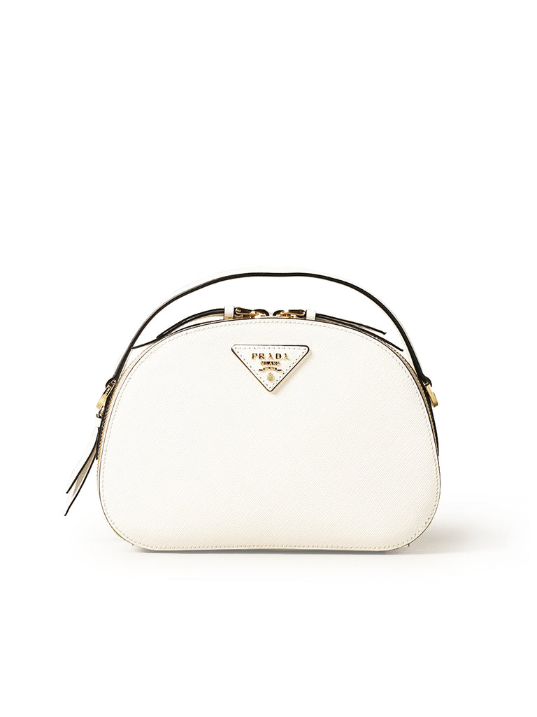 Prada Saffiano Leather Odette Bag in White
