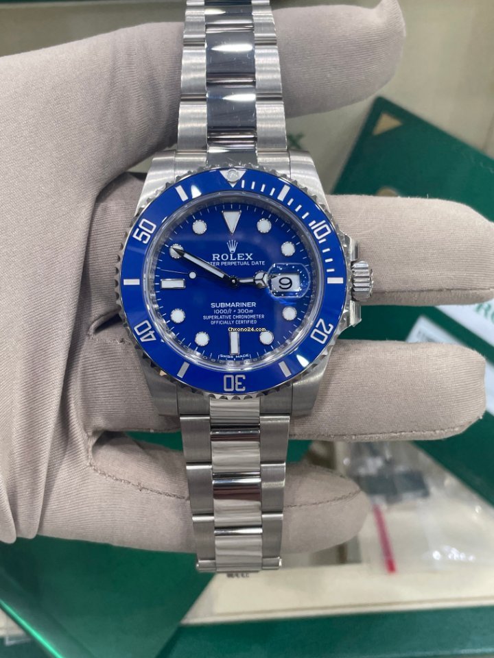 Submariner Date Smurf White Gold 40mm Blue Ceramic 116619LB