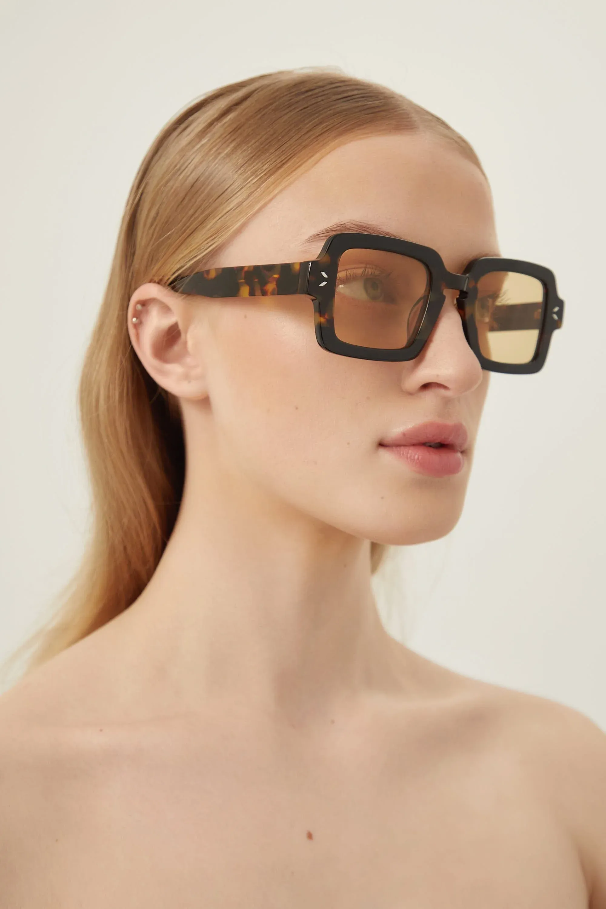 MCQ havana squared geometrical sunglasses