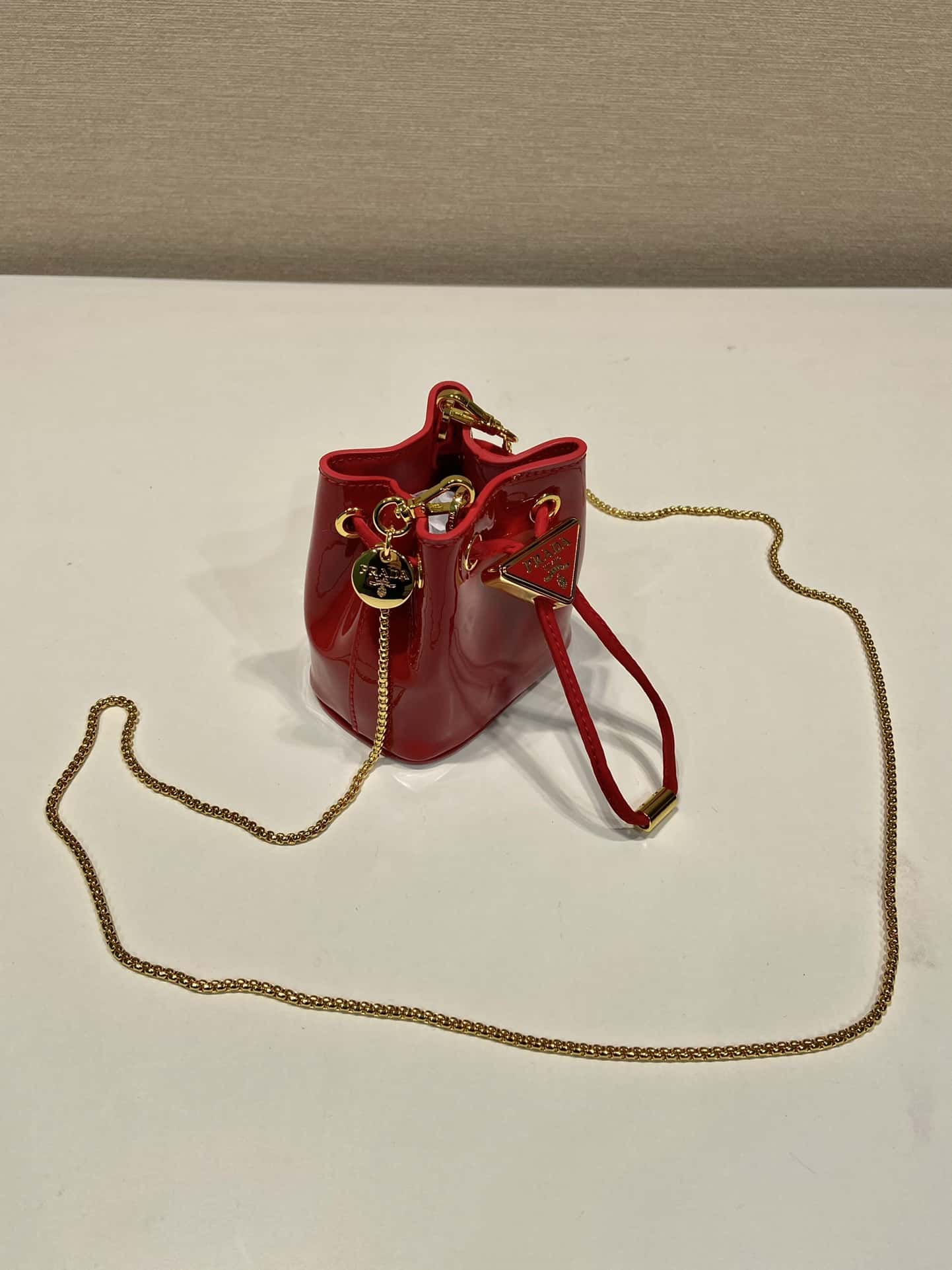 PRADA patent leather bucket