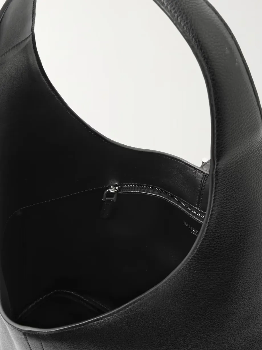 North-South medium embellished textured-leather tote