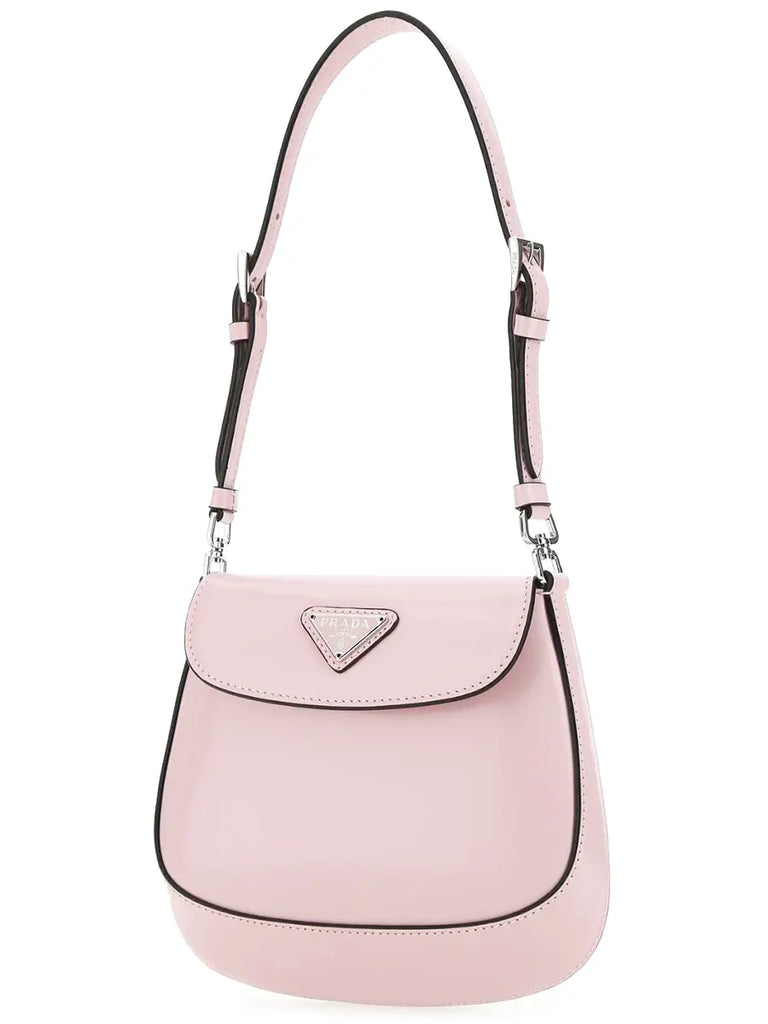 Prada Cleo Brushed Leather Mini Bag in Alabaster Pink