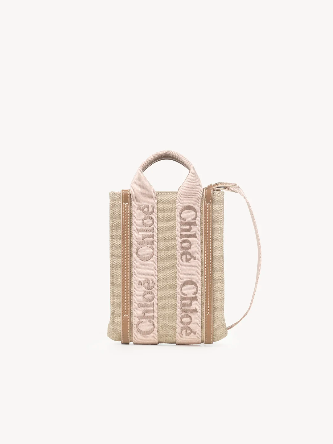 MINI WOODY NORTH SOUTH TOTE BAG IN LINEN