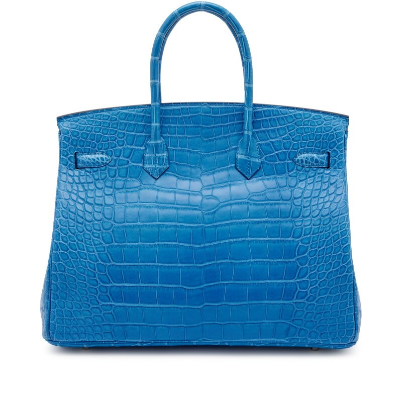 Mykonos Matte Niloticus Crocodile Birkin 35 Palladium Hardware