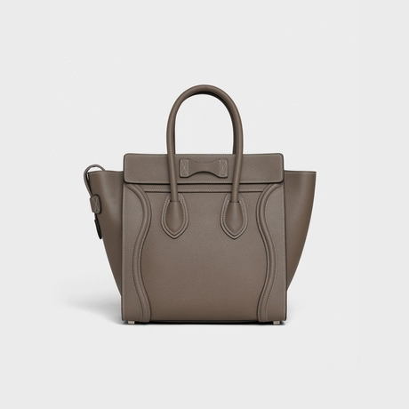 MICRO LUGGAGE HANDBAG IN DRUMMED CALFSKIN SOURIS