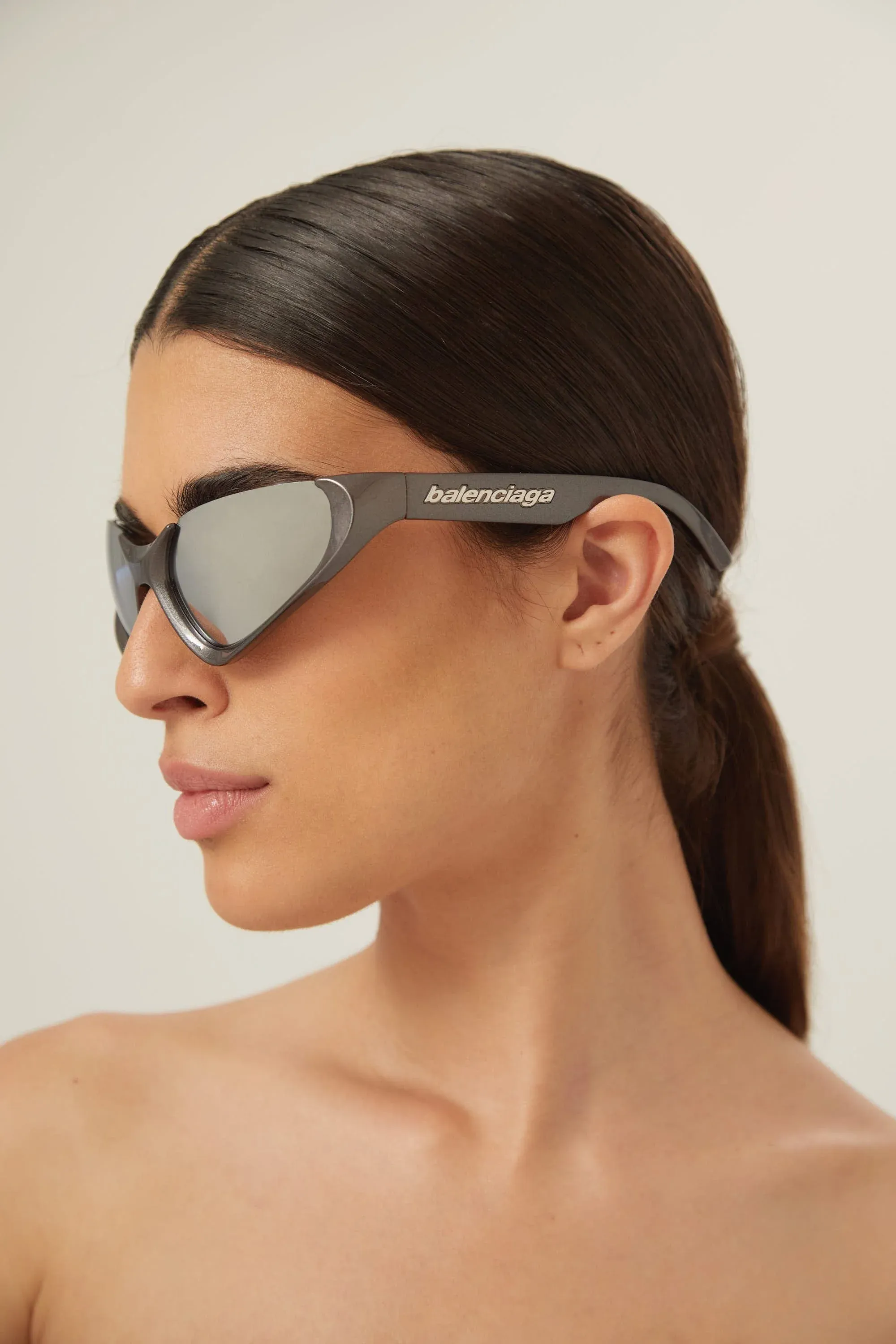 Balenciaga Xpander silver BB0202s-002 wrap around sunglasses